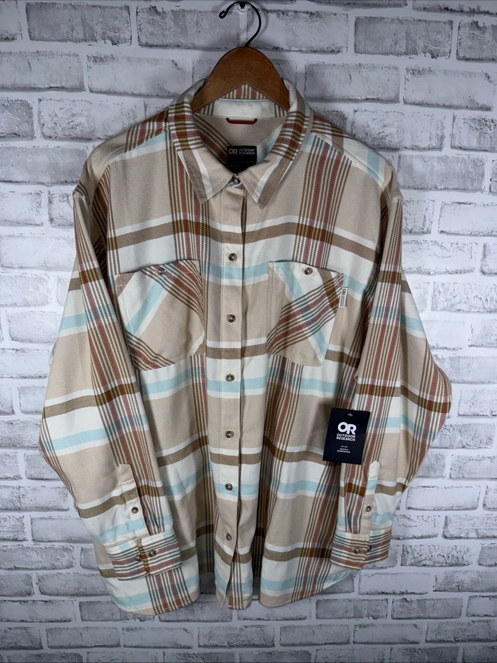 NWT OUTDOOR RESEARCH Plaid Flannel Twill Shirt Womens 2X ($99)